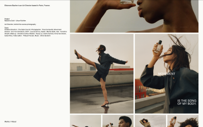 Overview of &Eacute;l&eacute;onore Bacher Website on Kirby CMS by Agathe Saint-Frison as ASF Studio